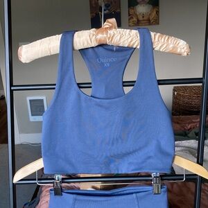 Ultra-Soft Performance Bra and Ultra-Soft Performance Pocket Legging in Blue Fog